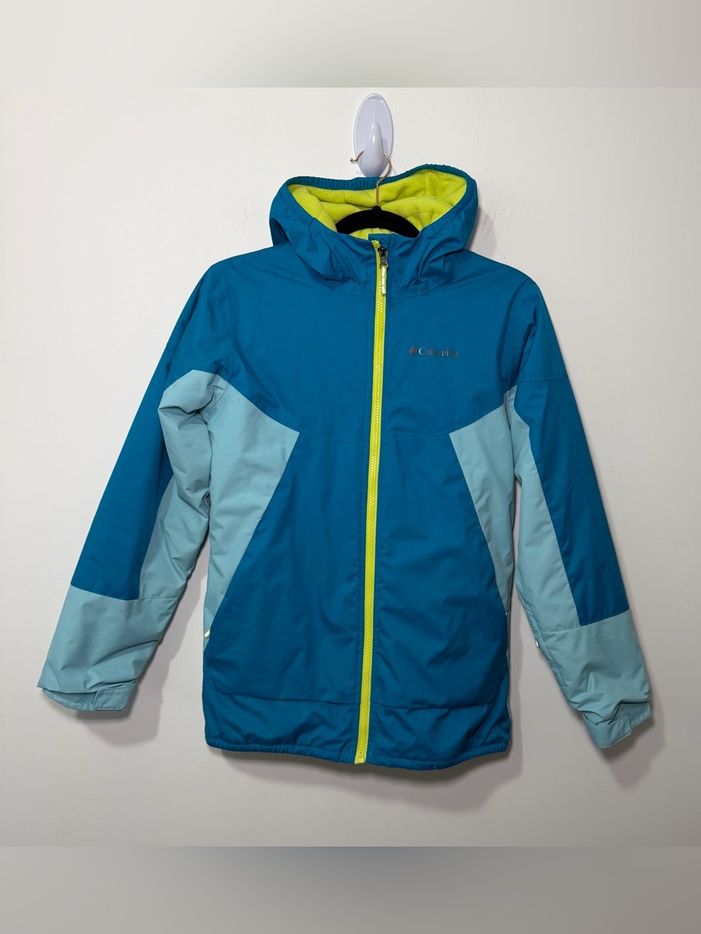 Columbia kids Snow Problem Omni-Tech Winter Ski Jacket Blue Green Size L (14/16)